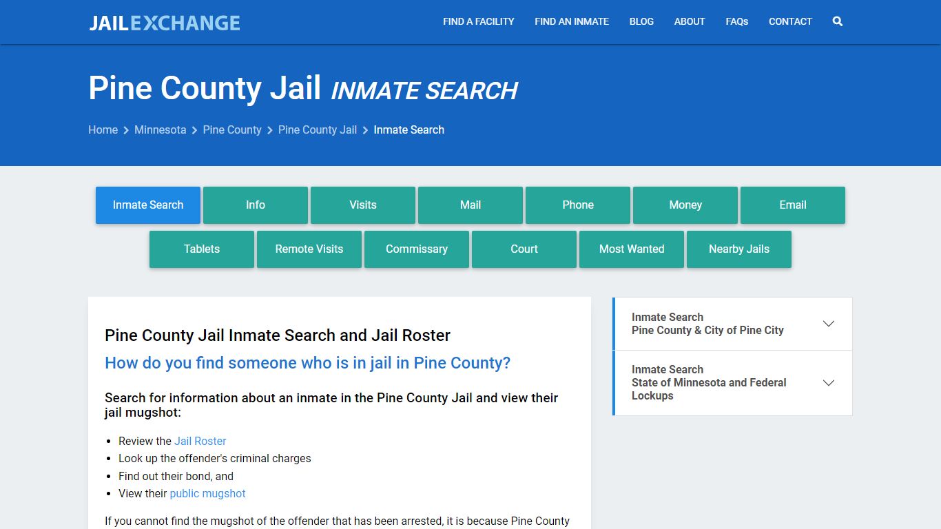 Inmate Search: Roster & Mugshots - Pine County Jail, MN